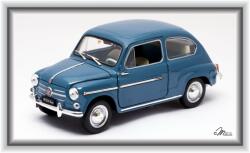 Magazine Models Macheta 1960 Fiat 600d 1: 24 replica metal Albastru (JPT)