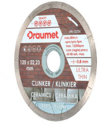 DRAUMET Disc diamantat Ultra-Subtire pentru ceramica portelanata 125x0.8mm (5903678914141) Disc de taiere