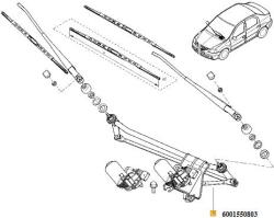 Renault Legaturi stergator parbriz ORIGINAL RENAULT 8200619512 (8200619512)