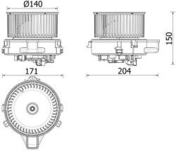 MAHLE Ventilator, habitaclu MAHLE AB 284 000P (AB 284 000P)