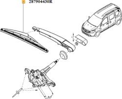 Renault Set stergatoare, curatare parbriz ORIGINAL RENAULT 287904430R (287904430R)