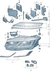 Original Vw Group Far stanga LED original VW Group 761941113 (761 941 113)