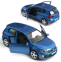 Macheta Volkswagen Golf GTI albastru 1: 36 replica metal cu usi deschise si mecanism pull back fara cutie proprie