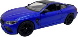  Macheta BMW M8 Coupe albastru replica metal cu usi deschise si mecanism pull back fara cutie proprie