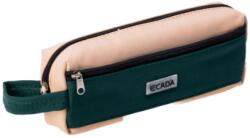 ECADA Penar Tip Borseta Ecada cu 2 Fermoare, Dimensiuni 21x4.5x7.5 cm, Material Poliester, Culoare Crem/Verde (6425871060719) Penar