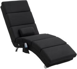 HOMCOM Fotoliu relaxant șezlong de relaxare ergonomic, cu masaj și încălzire, cu telecomandă 56 x 168 x 84 cm negru | Aosom Romania (700-167V90BK)