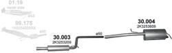 Polmostrow Közép + Hátsó kipufogó szett szerelvényekkel - VOLKSWAGEN Caddy Maxi III (1.6, 2007-2015) (SET-POL-30003-30004)