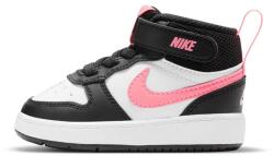 Nike Nike, Court Borough Mid 2 logós bőr- és textilsneaker, Fehér, Fekete, 27 EU (CD7784-005-10C)