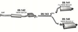 Polmostrow Komplett kipufogó rendszer szerelvényekkel - HONDA Accord (2.4i, 2003-2008) (SET-POL-09142-09143-09141-09140)