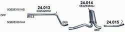 Polmostrow Közép + Hátsó kipufogó szett szerelvényekkel - SKODA Octavia III ( 1.6 TDI, 2012-2020) (SET-POL-24013-24014-24015)