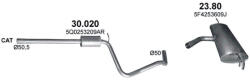 Polmostrow Közép + Hátsó kipufogó szett szerelvényekkel - SEAT Leon (1.2 TSi, 2013-2018) (SET-POL-3020-2380)