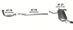 Polmostrow Komplett kipufogó rendszer szerelvényekkel - HYUNDAI Tucson / KIA Sportage (2.0 CRDi, 4WD, 2004-2010) (SET-POL-4775-4776-4727)
