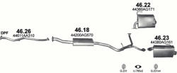 Polmostrow Komplett kipufogó rendszer - SUBARU Forester / Legacy 2.0 D (2008-2013) (SET-POL-4626-4618-4622-4623)
