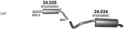Polmostrow Közép + Hátsó kipufogó szett szerelvényekkel - SKODA Fabia (1.0 TSi, 2014-2022) (SET-POL-24025-24024)