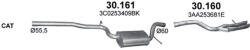 Polmostrow Közép + Hátsó kipufogó szett szerelvényekkel - VOLKSWAGEN Passat B7 / CC (2.0 D, 2010-2014) (SET-POL-30161-30160)