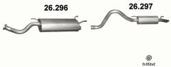 Polmostrow Közép + Hátsó kipufogó szett szerelvényekkel - TOYOTA Land Cruiser (4.2 TD, 4WD, 1998-2007) (SET-POL-26296-26297)