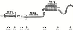 Polmostrow Komplett kipufogó rendszer szerelvényekkel - HYUNDAI i30 (1.6 CRDi, 2007-2012) (SET-POL-1086-1085-1076)
