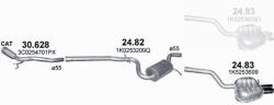 Polmostrow Kipufogó szett (Króm végű) - SKODA Octavia II 2.0 TDI (2004-2013) (SET-POL-30628-2482-2483)