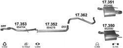 Polmostrow Kipufogó szett - OPEL Insignia A / Malibu / 9-5 (2.0 D, 2008-2013) (SET-POL-17353-17352-17362-17351-17350)