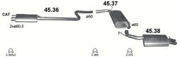 Polmostrow Komplett kipufogó rendszer szerelvényekkel - CHRYSLER 300M (3.5 V6, 1998-2004) (SET-POL-4536-4537-4538)