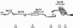 Polmostrow Kipufogó szett - SEAT Leon 1.2 TSi Hb (2010-2013) (SET-POL-2473-2472-2471-2378)