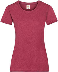 Fruit of the Loom Női póló Csapott ujjú Fruit of the Loom Valueweight T Lady-Fit - M (12), Vintage Heather Piros