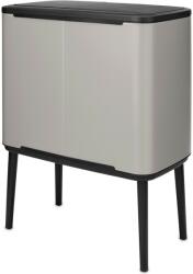 Brabantia Bo Touch Bin nyomófedeles szelektív hulladékgyűjtő, magasított, lábakon álló, műanyag tartály, 11+23L - X+J méret, acél, hamvasszürke - 255007 (BR255007)