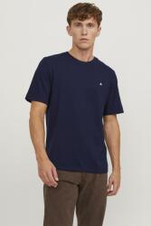 JACK & JONES Jack & Jones, Kerek nyakú organikuspamut póló hímzéssel, Tengerészkék, M (12245087-NAVY-BLAZER-M)