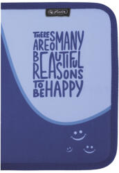 Herlitz Penar echipat cu 1 fermoar si o clapa Herlitz 400211272, 26 piese, Motiv Be happy (400211272) Penar