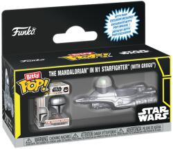 Funko Mini figurina Funko Bitty POP! Rides: Star Wars - The Mandalorian în N1 Starfighter (cu Grogu) (114016) Figurina