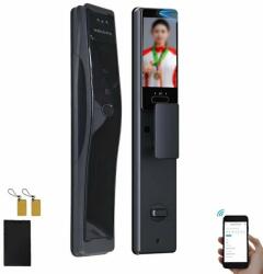  SIKS okos Wifi zár okos ajtóhoz, videó kaputelefonnal otthoni vagy szállodai használatra, telefonos alkalmazással, 3D arcfelismeréssel és tenyérfelismeréssel, NFC-vel, ujjlenyomattal, kóddal nyitható 