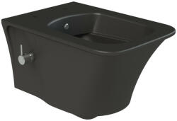 CeraStyle IBIZA fali WC - MATT FEKETE - BEÉPÍTETT bidé funkcióval - perem nélküli - 51 cm