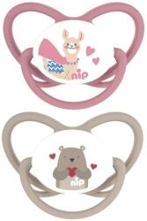 Nip Suzete din silicon NIP - Butterfly, Lama și ursuleț, 16-32 luni, 2 bucăți (240008213105202)