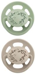 Nip Suzetă din latex NIP - Cherry Green, 0-6 luni, 2 bucăți, verde și bej (4000821428034)