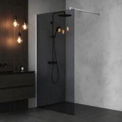  Walk-In zuhanyfal 120x195 cm, 8 mm-es edzett üveg, szürke, erős fémprofil