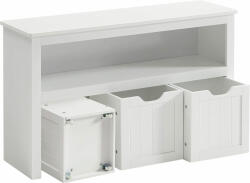 VASAGLE Fiókos szekrény polcokkal, Songmics, MDF, 102 x 30 x 60 cm, Fehér