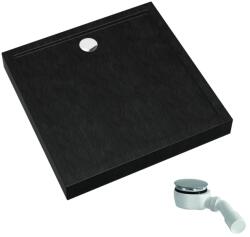 Schedpol Competia New Black Stone cădiță de duș pătrată 90x90 cm negru 3.4831/C/ST (34831CST)