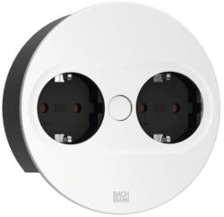Bachmann Contact pentru încastrat Bachmann - TWIST 2, 2x Schuko, 2 m, rotund, alb (946.200)
