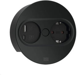 Bachmann Contact pentru încorporare Bachmann - TWIST 2, 1x Schuko, USB A+C, rotund, negru (946.104)