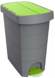 Alpha Szemetes kuka pedálos műanyag 60 literes Pelikán Slim eco fém színű zöld tetővel (UP232BSARGA)