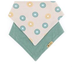 Petite&Mars Petite&Mars, baveta, esarfa, Beige Kiwis&Misty Green, 3 luni+, 2 buc Bavata