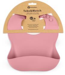 Petite&Mars Petite&Mars, Take&Match, baveta din silicon, Dusty Rose, 6 luni+ Bavata