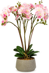  Mesterséges rózsaszín orchidea műnövény 58 cm, elegáns, realisztikus dekoráció otthon, irodába vagy rendezvényekre