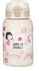 Petite&Mars Petite&Mars, sticla termica din otel inoxidabil cu pai, model „twinkling fairy, 350 ml Set pentru masa bebelusi