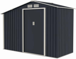 Wertcraft Prémium fém kerti fészer / fészer, MESTERINO Luke-A, Szürke/Bézs, méretek 278x131x195 cm, tolóajtókkal és fém talppal