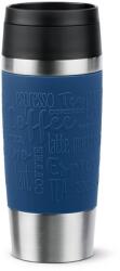 Tefal Termos Tefal Travel Mug Classic N2020310, inox, 0.36 L, 100% etanș, functie Quick Press, argintiu & albastru (N2020310)
