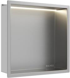 BALNEO Raft incastrat patrat Balneo Wall-Box One LED cu rama 30x30x10 cm inox (B0101010109-1)
