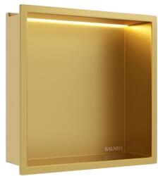 BALNEO Raft incastrat patrat Balneo Wall-Box One LED cu rama 30x30x10 cm auriu lucios (B0101030109-1)