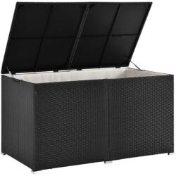 Juskys Polyrattan kerti tároló box 950 L fekete erősített fedél (200201)