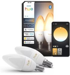 Philips SZETT 2x fényerőszabályozható LED izzó Philips Hue WA B39 E14/3, 7W/230V 1000-20000K 8721103099488 (P7600)